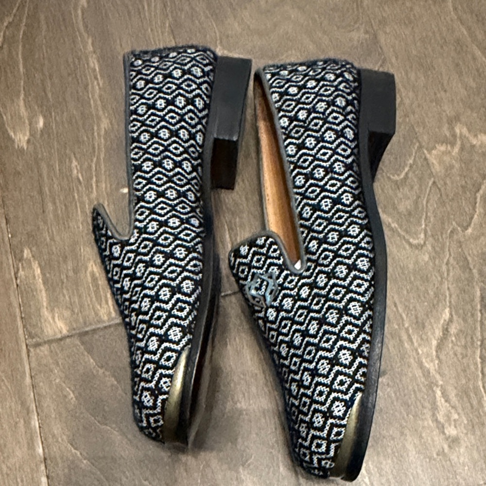 Society Black and White Patterned Men's Loafers - Picture 6 of 8